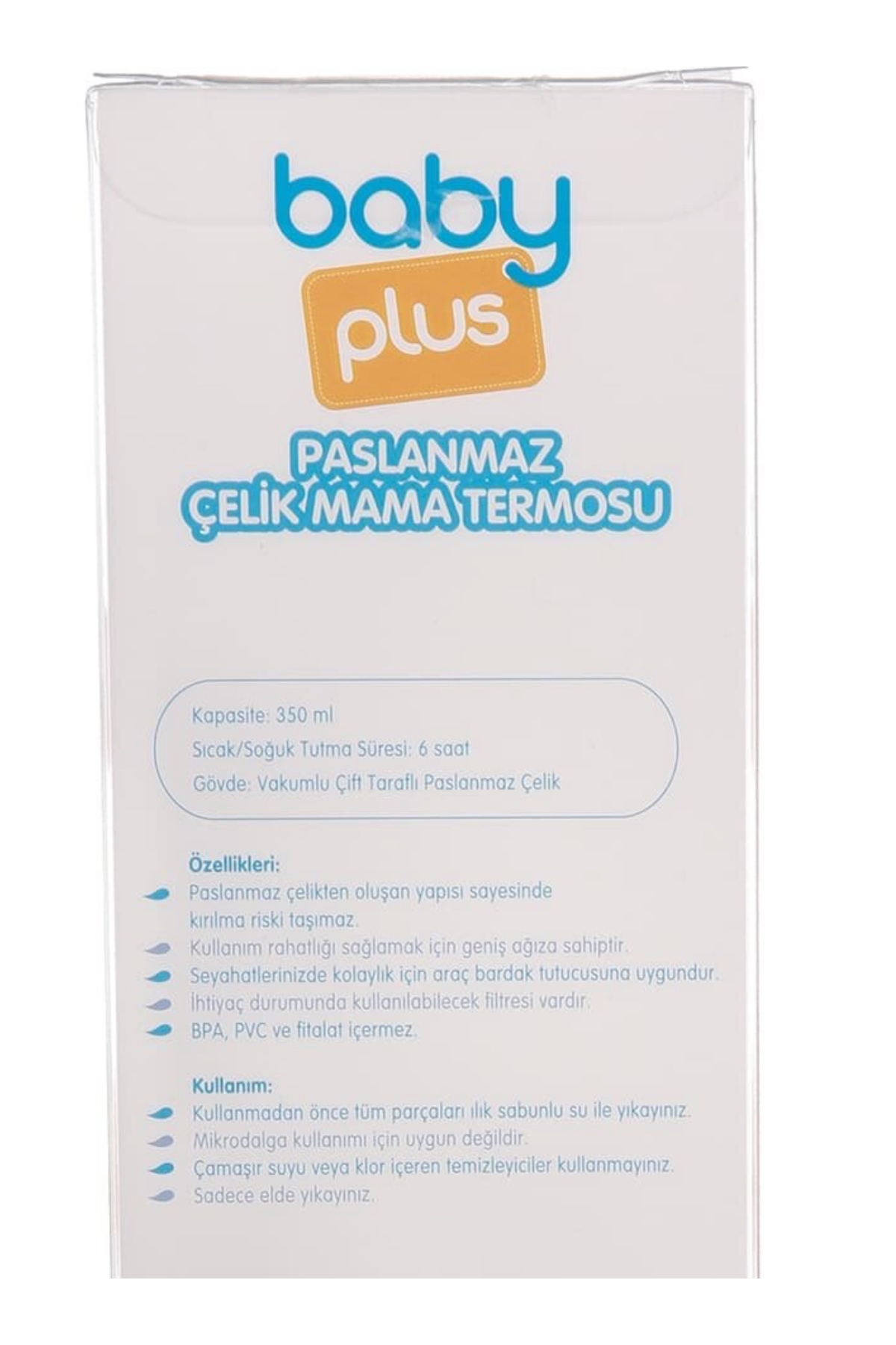 Baby Plus Paslanmaz Çelik Bebek Mama Saklama Termosu Baby&Plus fotoğrafı 5 (önizleme)