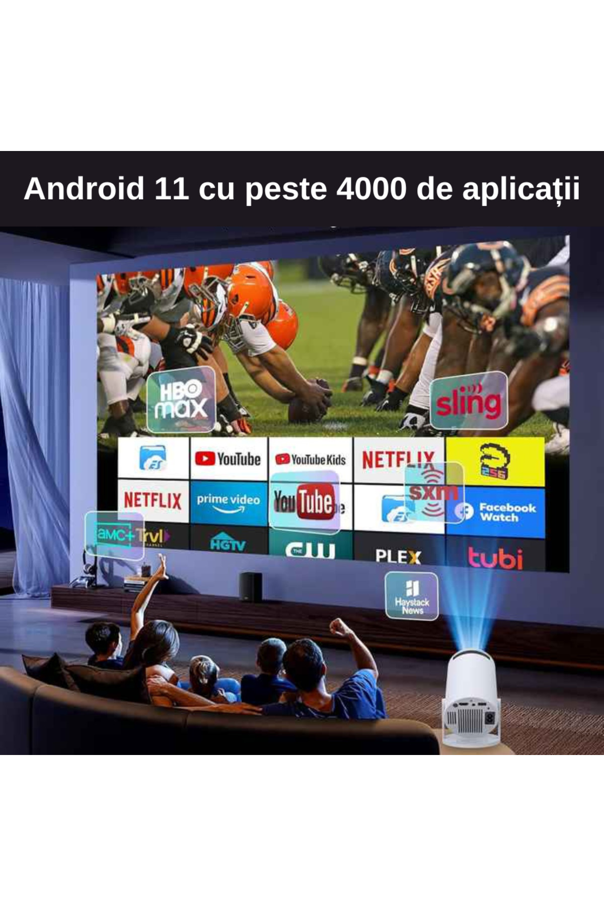 Smartio Romania-Smart Video Projector Full HD Resolution, Android 11, also compatible with IOS 3