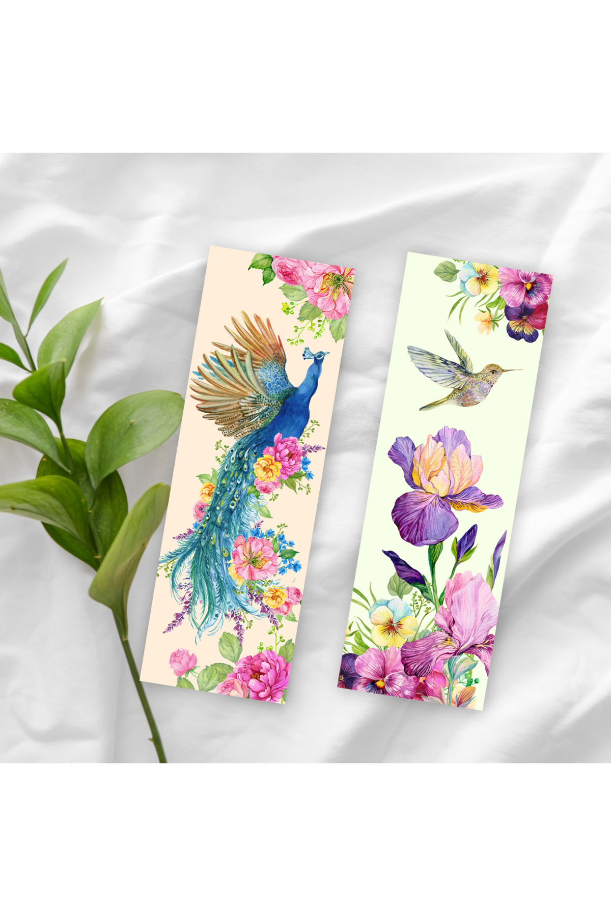 Bimotif 2 adet kitap ayracı seti, Flowers - Kuş