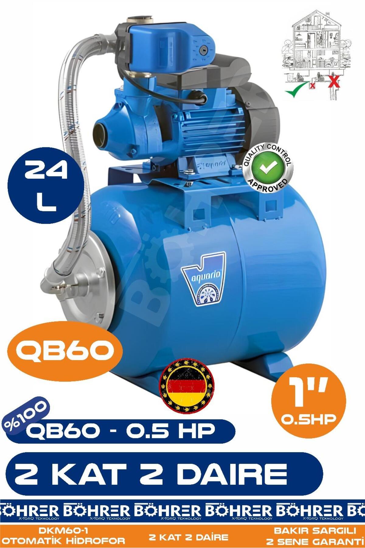 BÖHRER Alman QB60 0.37 KW 0.5 HP 24L Yatay Genleşme Tank