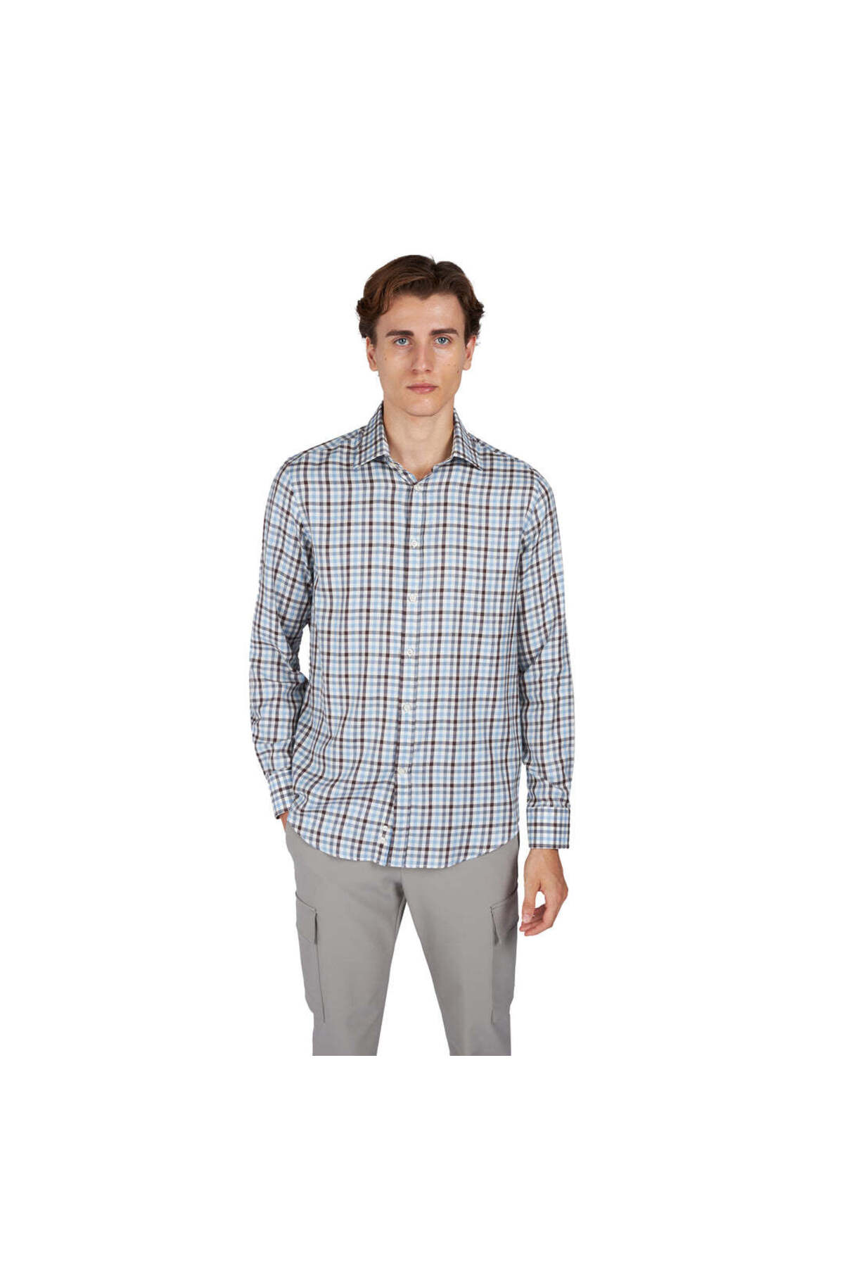 پال اند شارک پیراهن مردانه آستین بلند چهارخانه نخی طرح‌دار معمولی، رنگ‌های متنوع، کد ۱۵۳۱۳۱۲۵CF-C۷۳