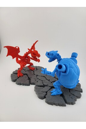 You Toys Pokemon İskelet Charizard vs Blastoise (Zemin Dahil)