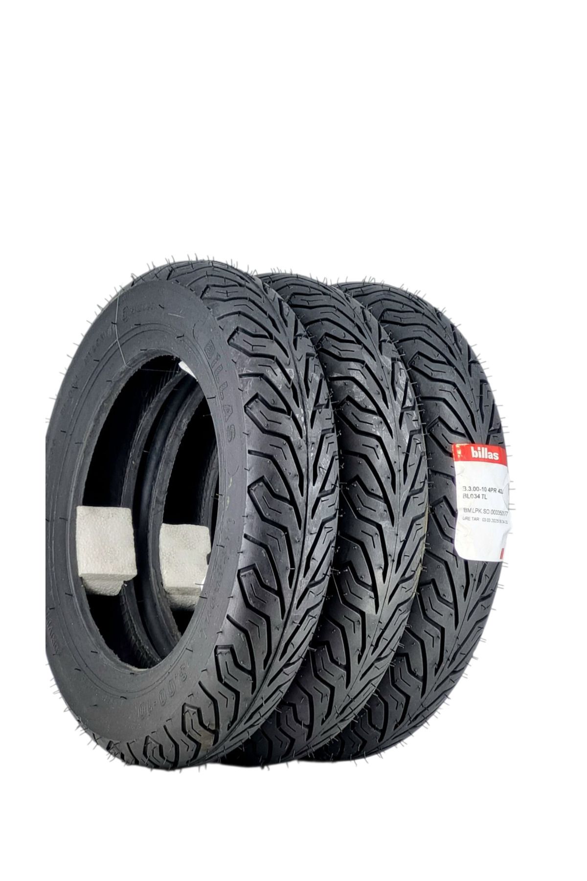 Billas 300-10 Dubleks (TL) Üç tekerlikli motosiklet lastiği 3 adet takım bl084