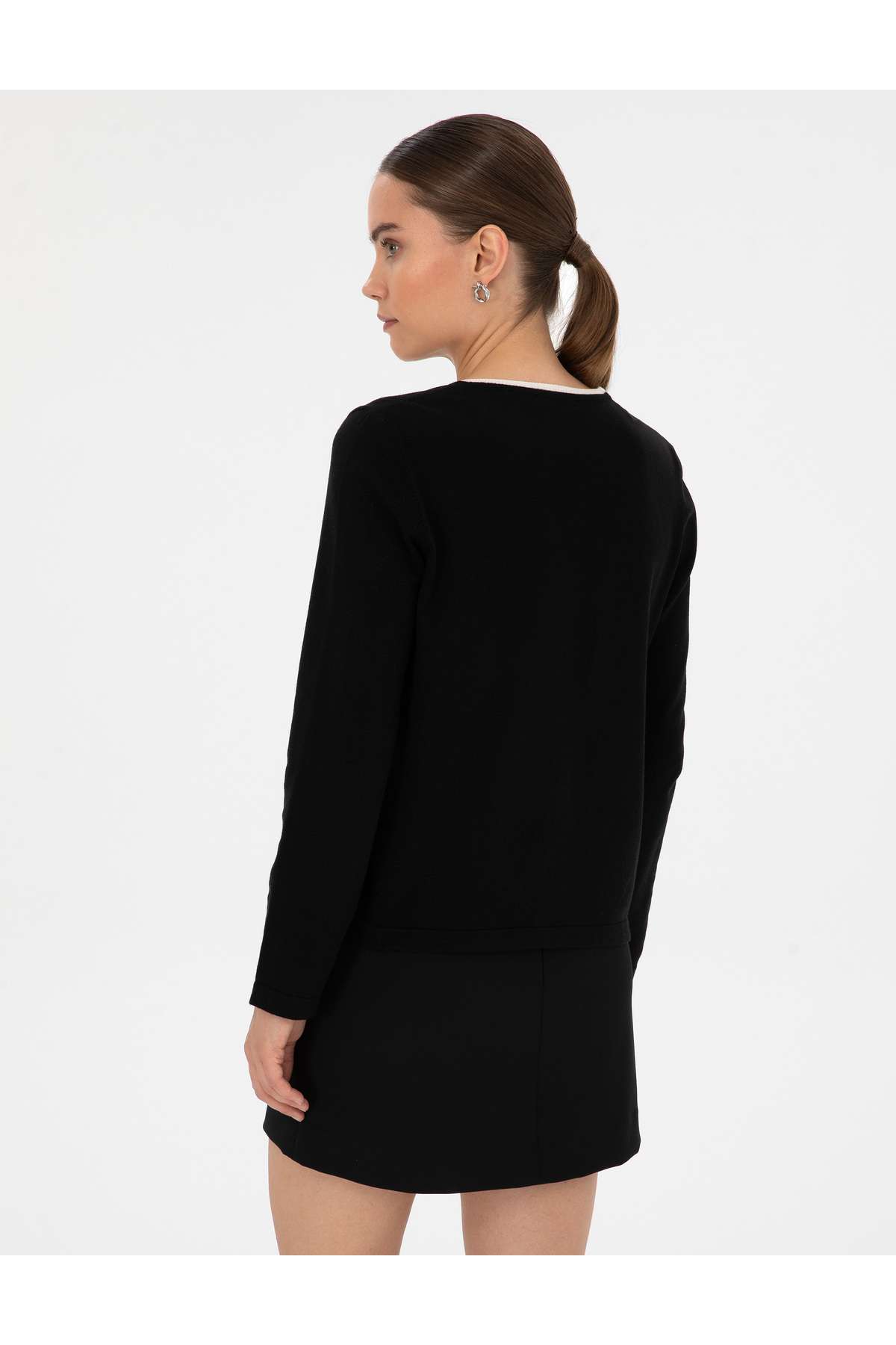 Pierre Cardin  Siyah Slim Fit Triko Hırka 50310986-VR046 - Görsel 5