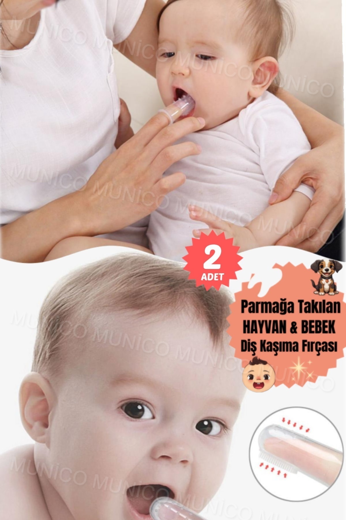 ExtremeGoodShop 2 Adet Silikon Evcil Hayvan Diş Fırçası Kedi ve Köpekler İçin Yumuşak Temizleme Hijyenik ve Kolay