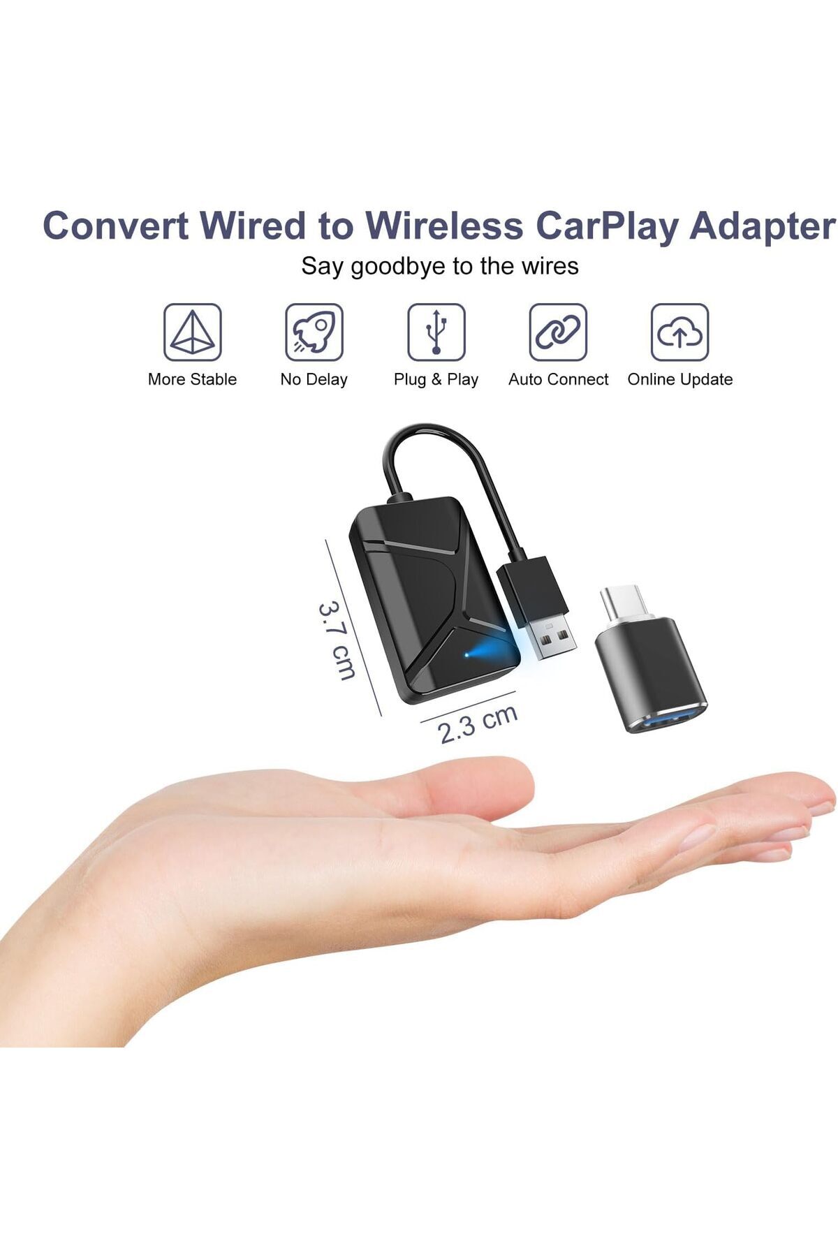 erorex-Upgraded Wireless Carplay & Android Auto Adapter – 2--1 Bluetooth Car Adapter, Usb-C Support, Plug 2