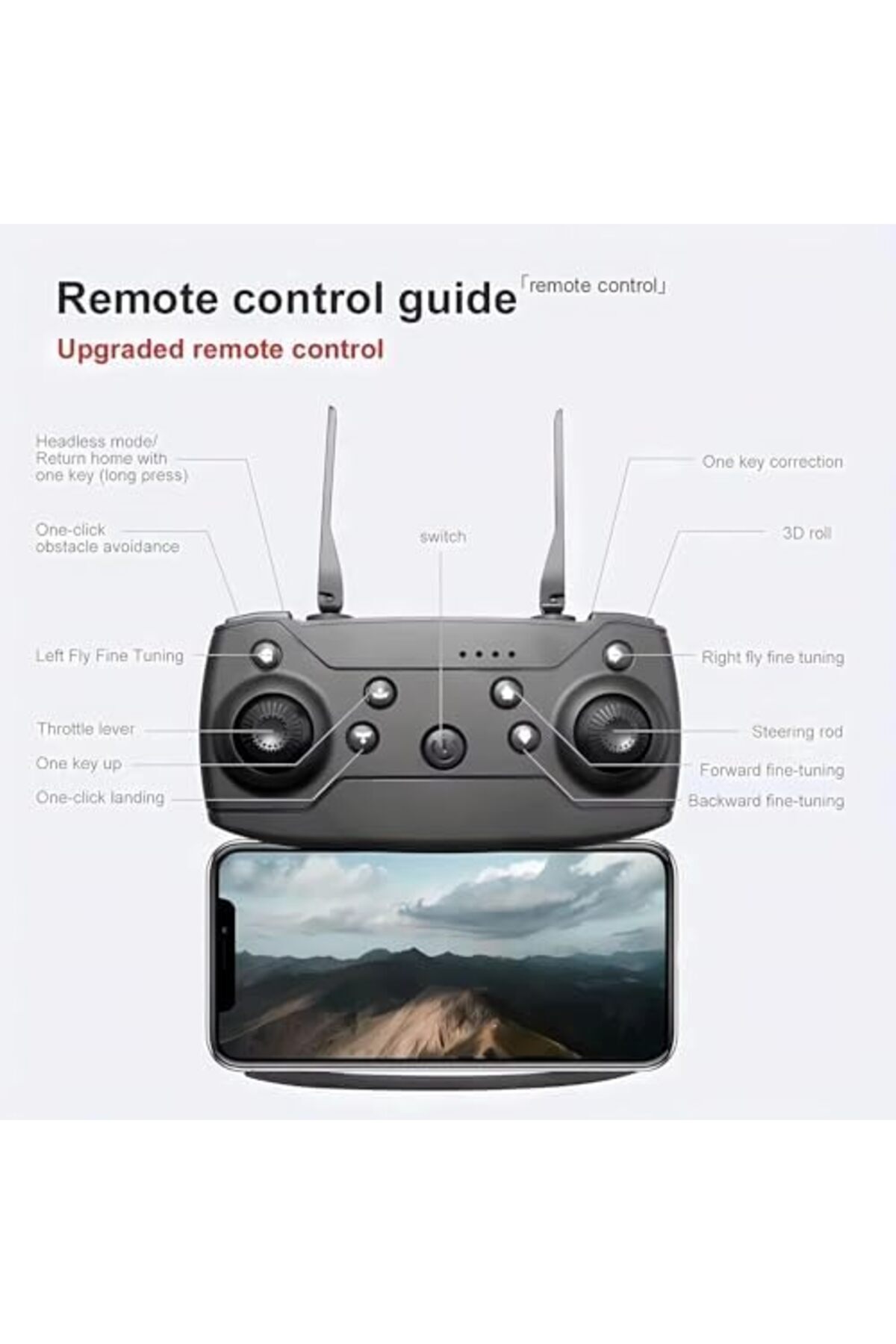 Generic-E88 Drone with HD Dual Camera, Obstacle Avoidance, Foldable, Height Keep, Mini. (Multicolour) 4