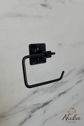 Nuka Ev Aksesuarları Siyah Kare Yapışkanlı Açık Tuvalet Kağıtlığı Tutucu Wc K...