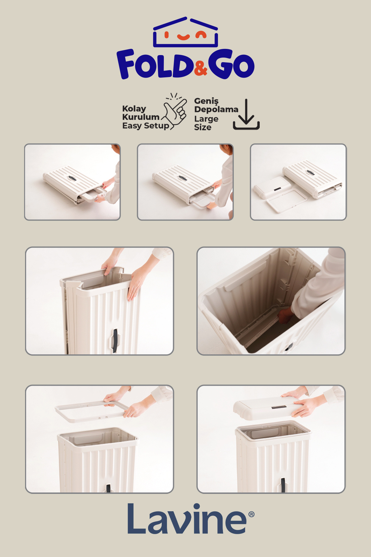 FORSACE-50 Lt Sensor Trash Can Portable Foldable Large Size Premium White 4
