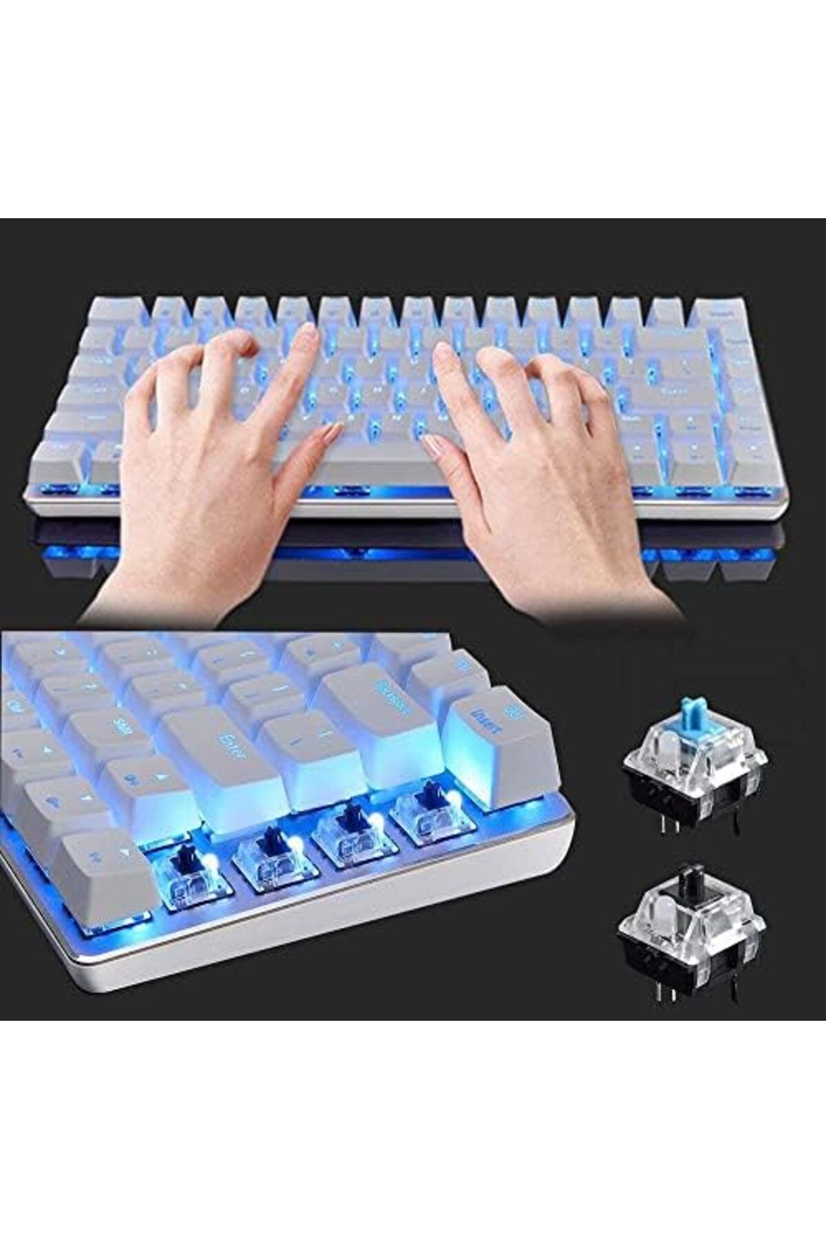 Ajazz-AK33 Mechanical Gaming Keyboard, 82 Keys 75% ANSI Layout, USB-C Wired Keyboard, Full Anti-ghos 4