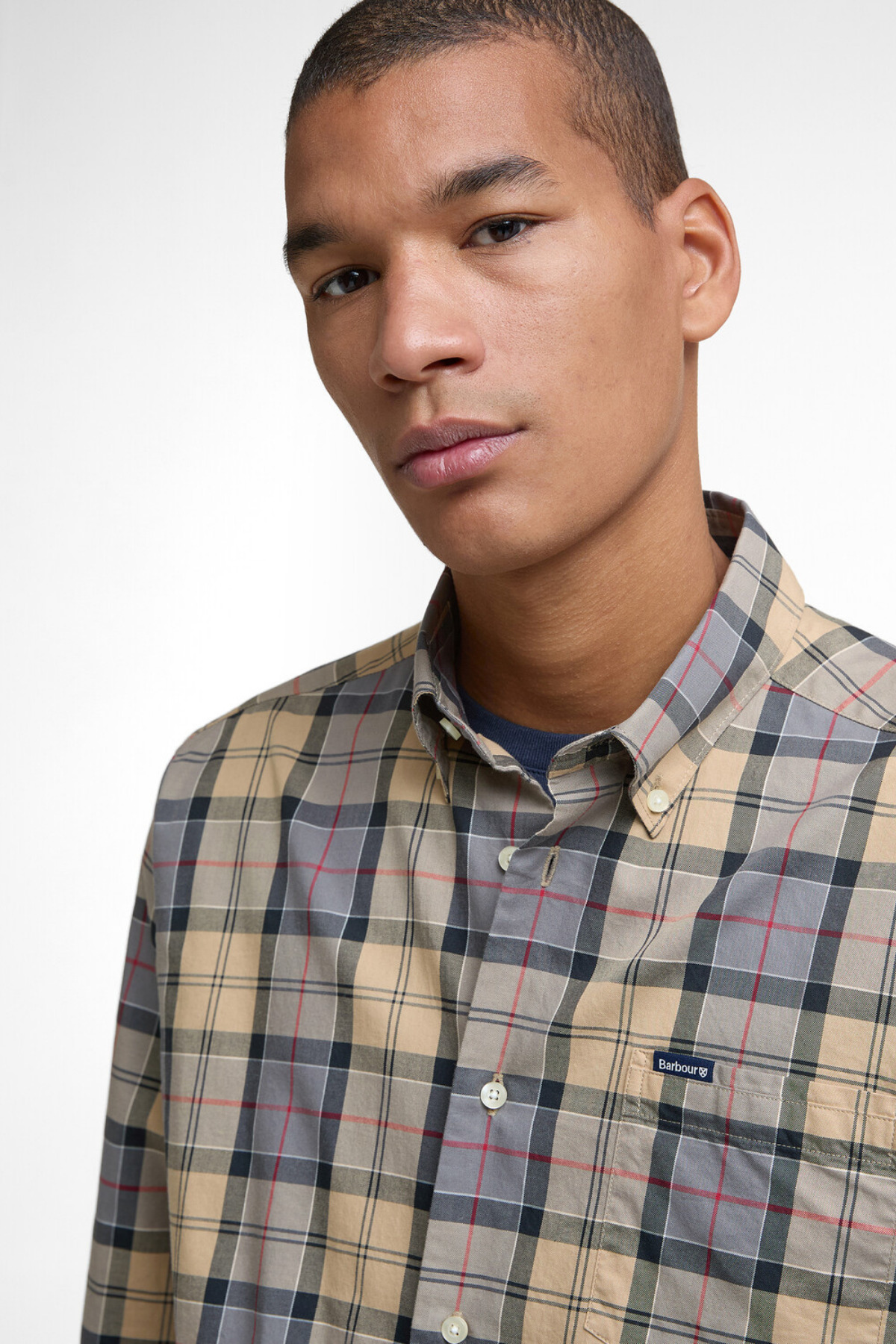 پیراهن مردانه طرح دار آستین بلند | باربور Barbour MSH4982-C21 - تصویر 4