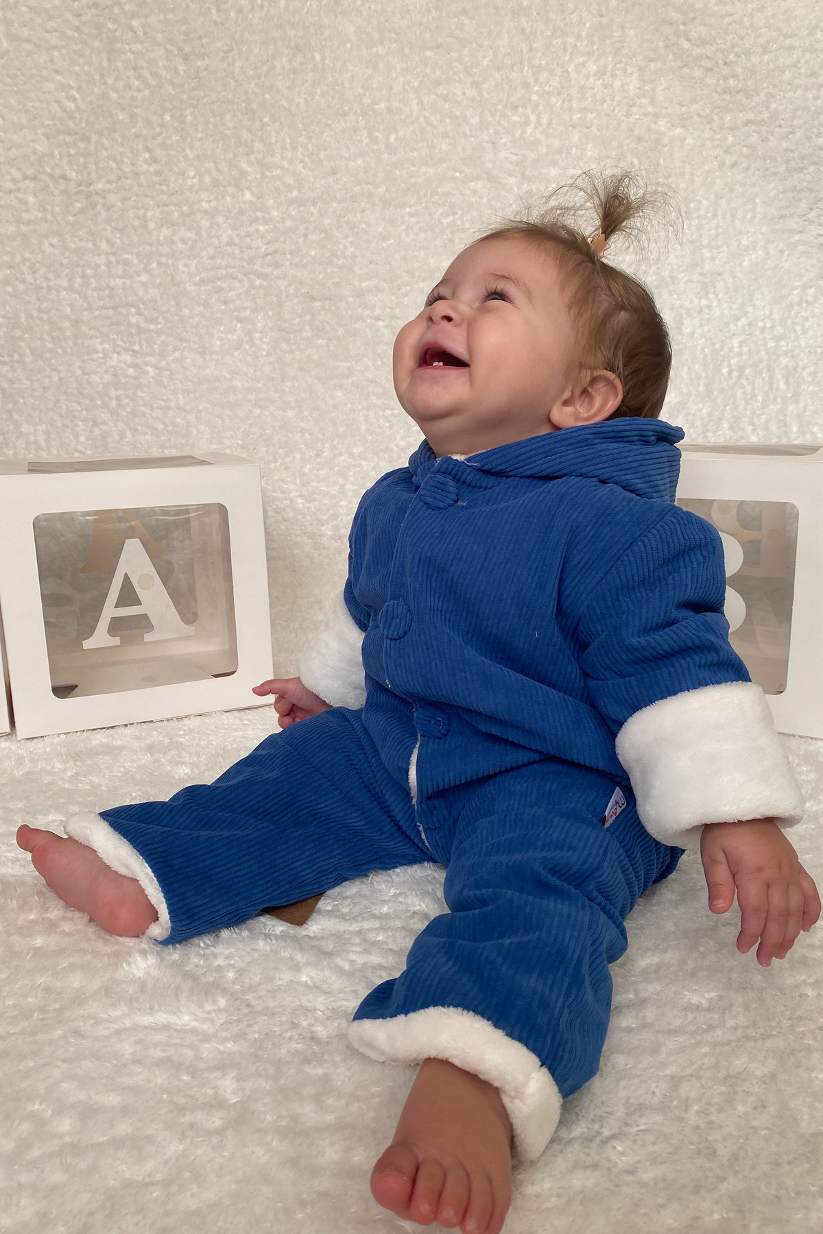 Baby Animals Kız Erkek Unisex Mevsimlik Çift Kat Kadife Ultrasoft Şapkalı Bebek Çocuk Uyku Tulumu Astronot Tulum fotoğrafı 3 (önizleme)