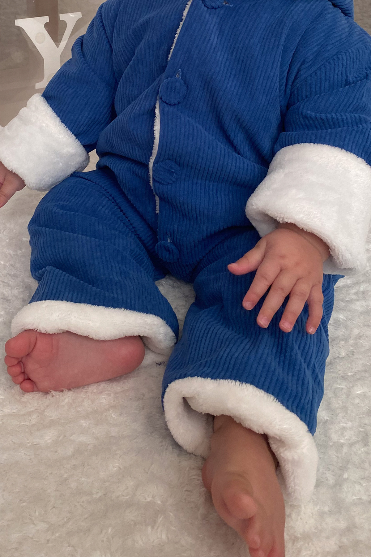 Baby Animals Kız Erkek Unisex Mevsimlik Çift Kat Kadife Ultrasoft Şapkalı Bebek Çocuk Uyku Tulumu Astronot Tulum fotoğrafı 6 (önizleme)