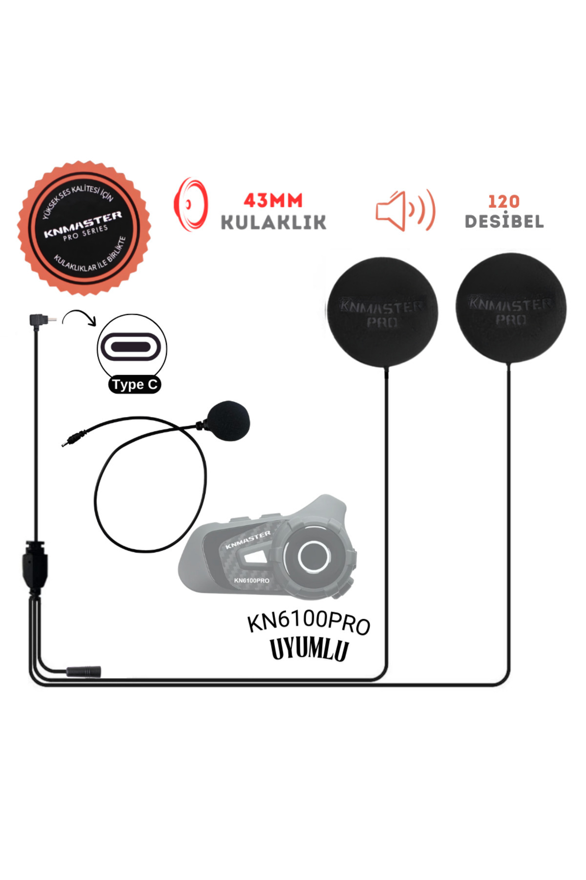 Knmaster KN6100 Pro Kapalı Kask Kulaklık Mikrofon Seti - Fiyatı