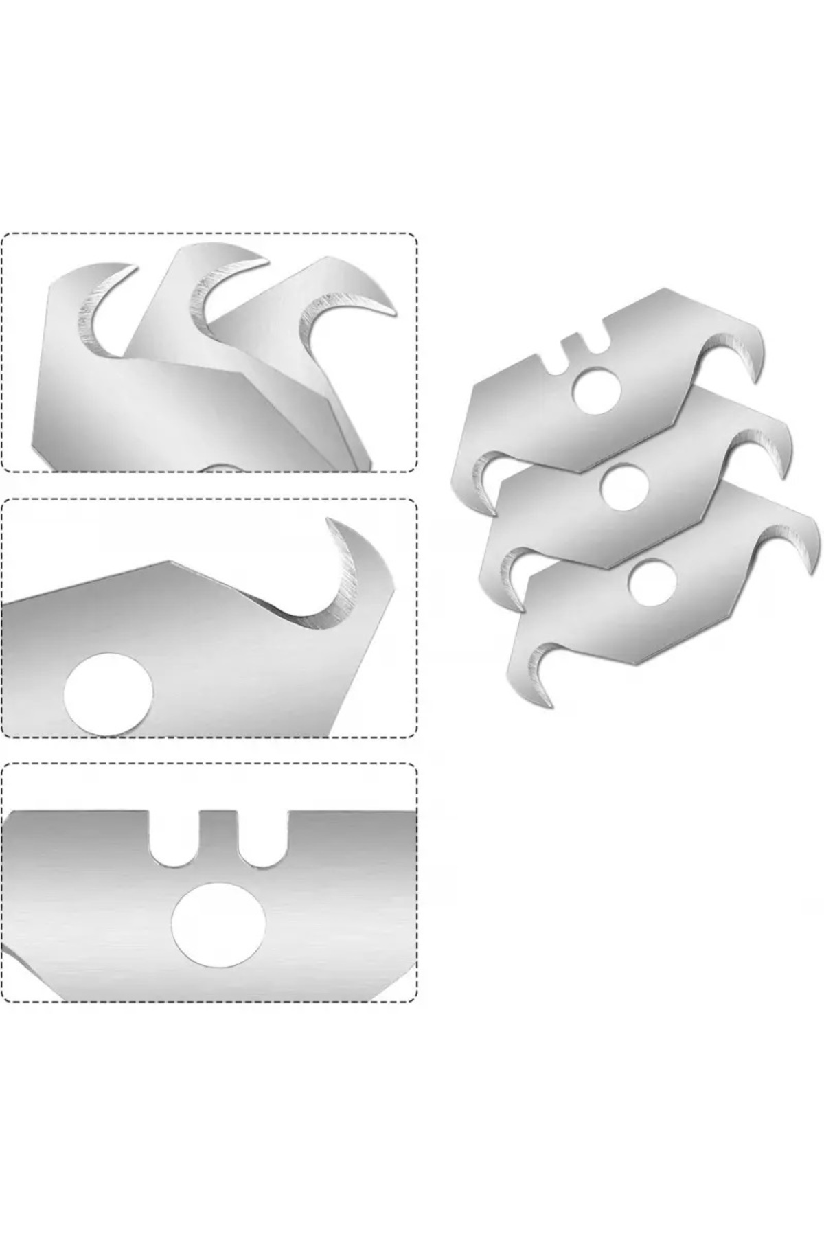 COMBAT Kancalı Trapez Maket Bıçağı Yedeği Halı Falçatası 10 Lu Yedek