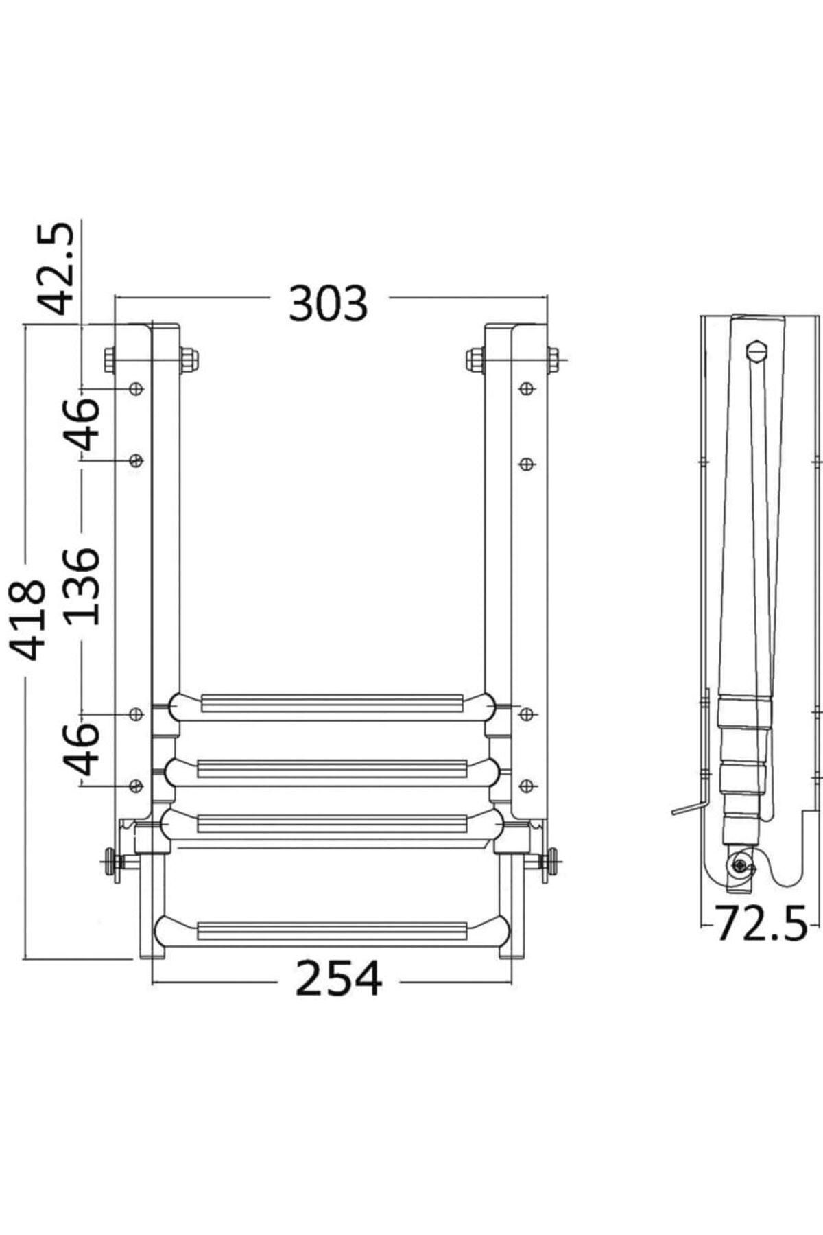 Yacht TNG-Ladder with protruding steps with mounting under the platform 2