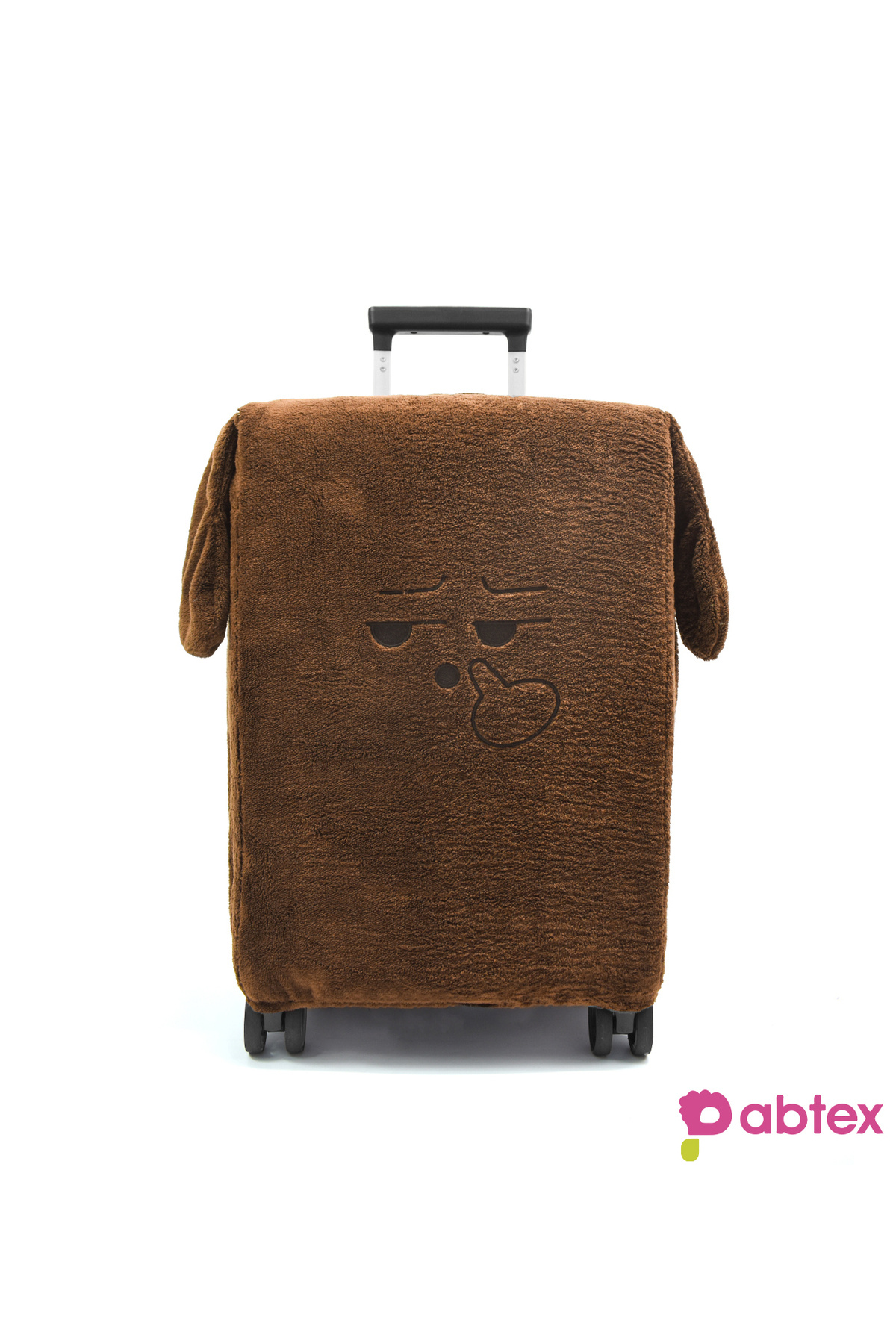 Pabtex-Plush Fabric Funny Face Suitcase Protector Case – Add Joy to Your Trips 2