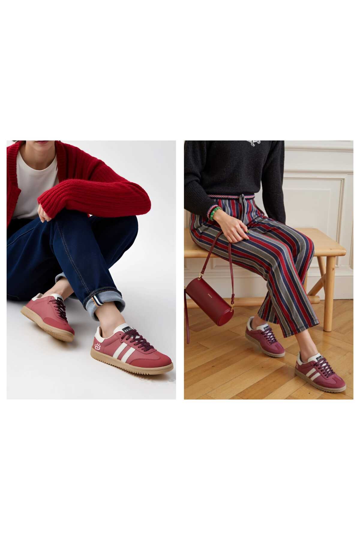 BS BEYAZ SHOES Unisex Yanı Şeritli Bağcıklı Yürüyüş Spor Ayakkabı görsel 6