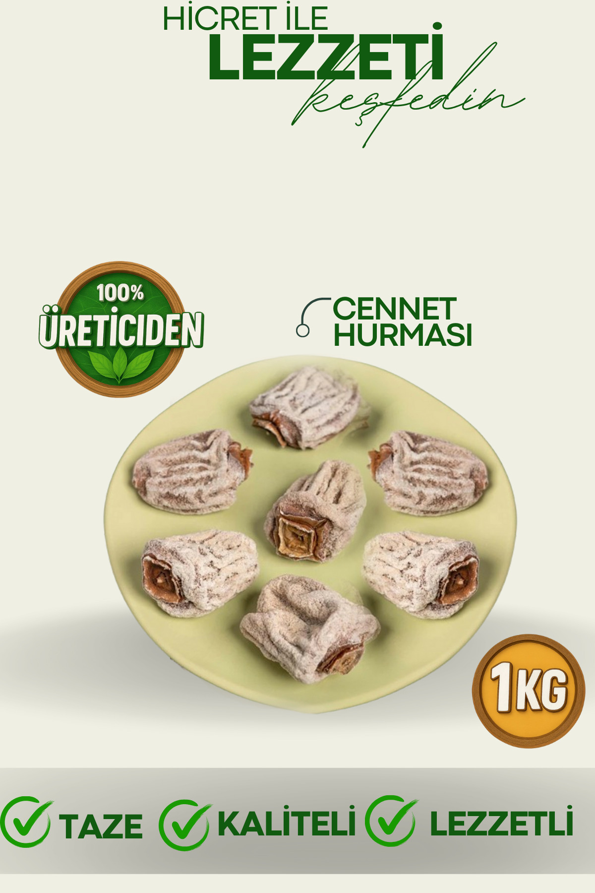 Hicret Kuruyemiş Cennet Hurması Taze - 1 KG