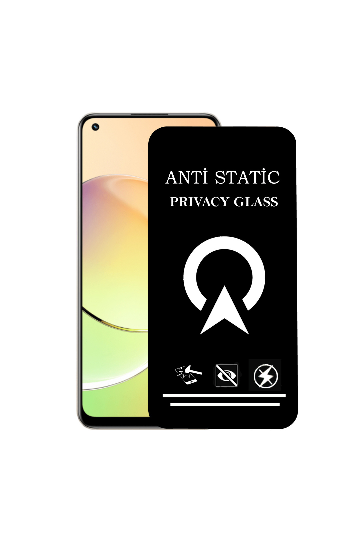 Realme 10 ile Uyumlu Tam Kaplayan Anti Statik Görünmez Safir Ekran Koruyucu Hayalet Cam