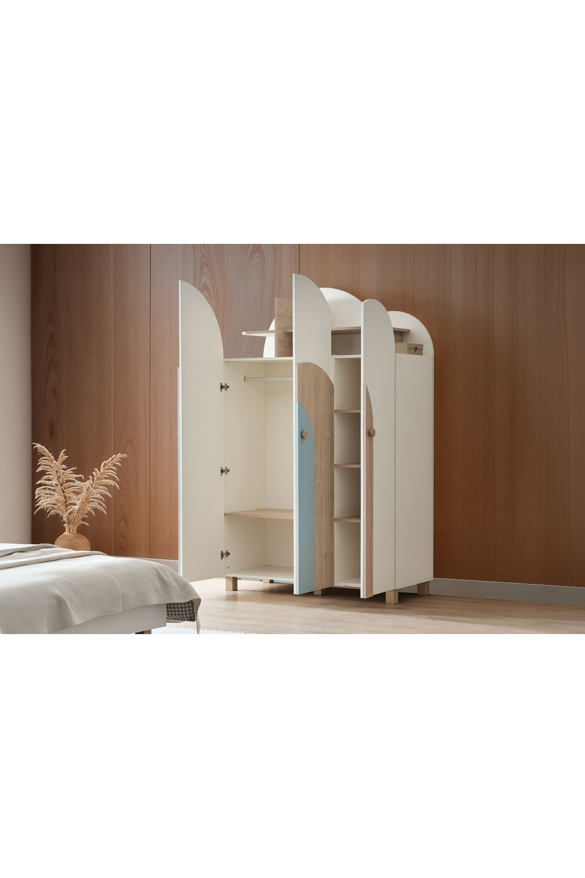 Vivense Petite Gardırop Mavi, 3 Kapaklı fotoğrafı 3 (önizleme)