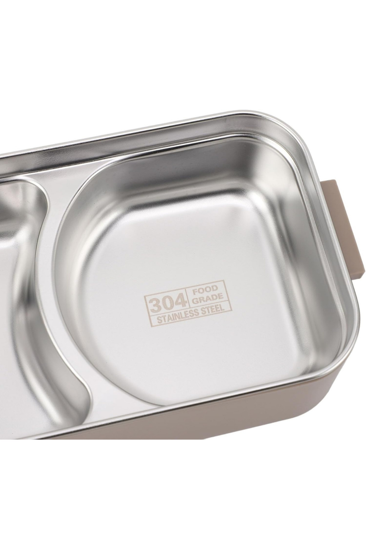 Next Plus-Bento Stainless Steel 1300ml Two-Layer Three-Compartment Lunch Box Food Container with Fork and Spoon 5
