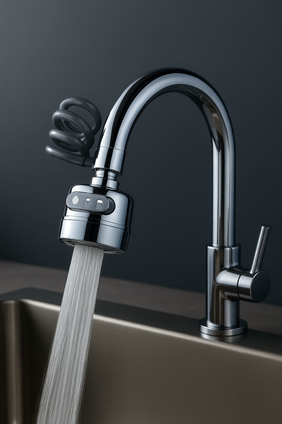 Pazar Kapısı-3-Function Rotating Head Faucet Tip Apparatus – Water Saving, 360 °   Adjustable 1