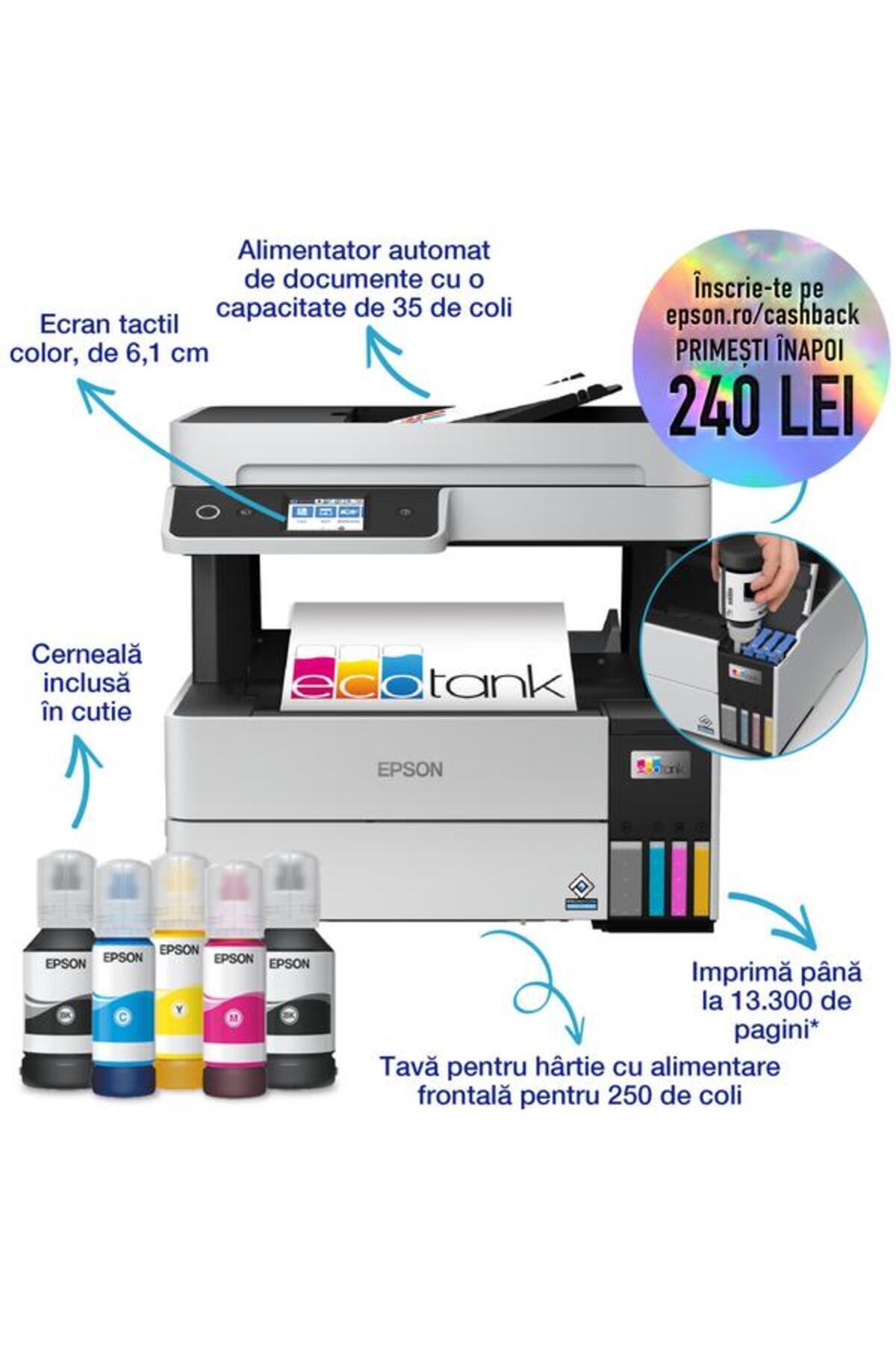 EPSON-Multifunctional EcoTank L6460, inkjet, A4, 17ppm, Duplex, ADF, USB, Network, Wireless (Black) 8