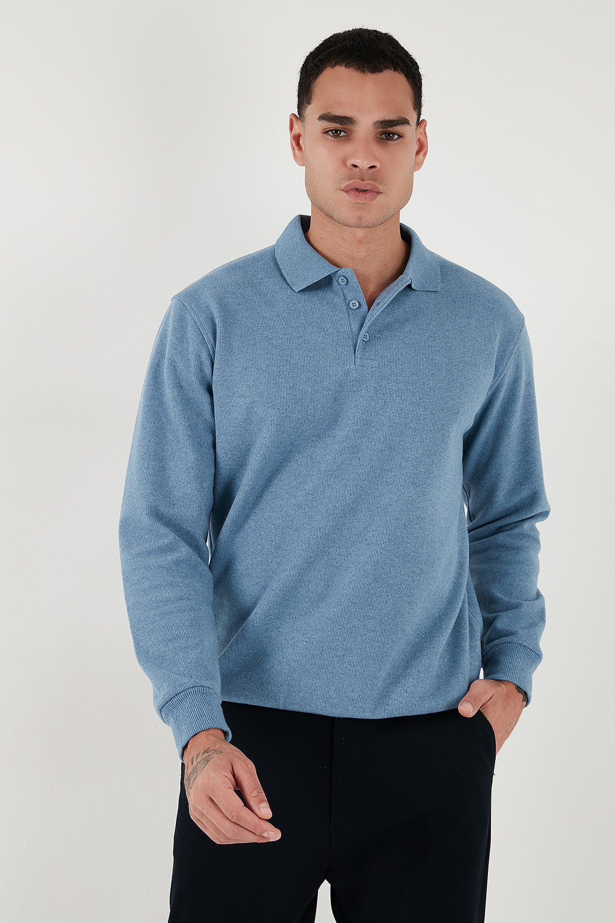 Buratti Pamuk Karışımlı Regular Fit Polo Yaka Kazak Erkek POLO YAKA KAZAK 456223 görsel 3