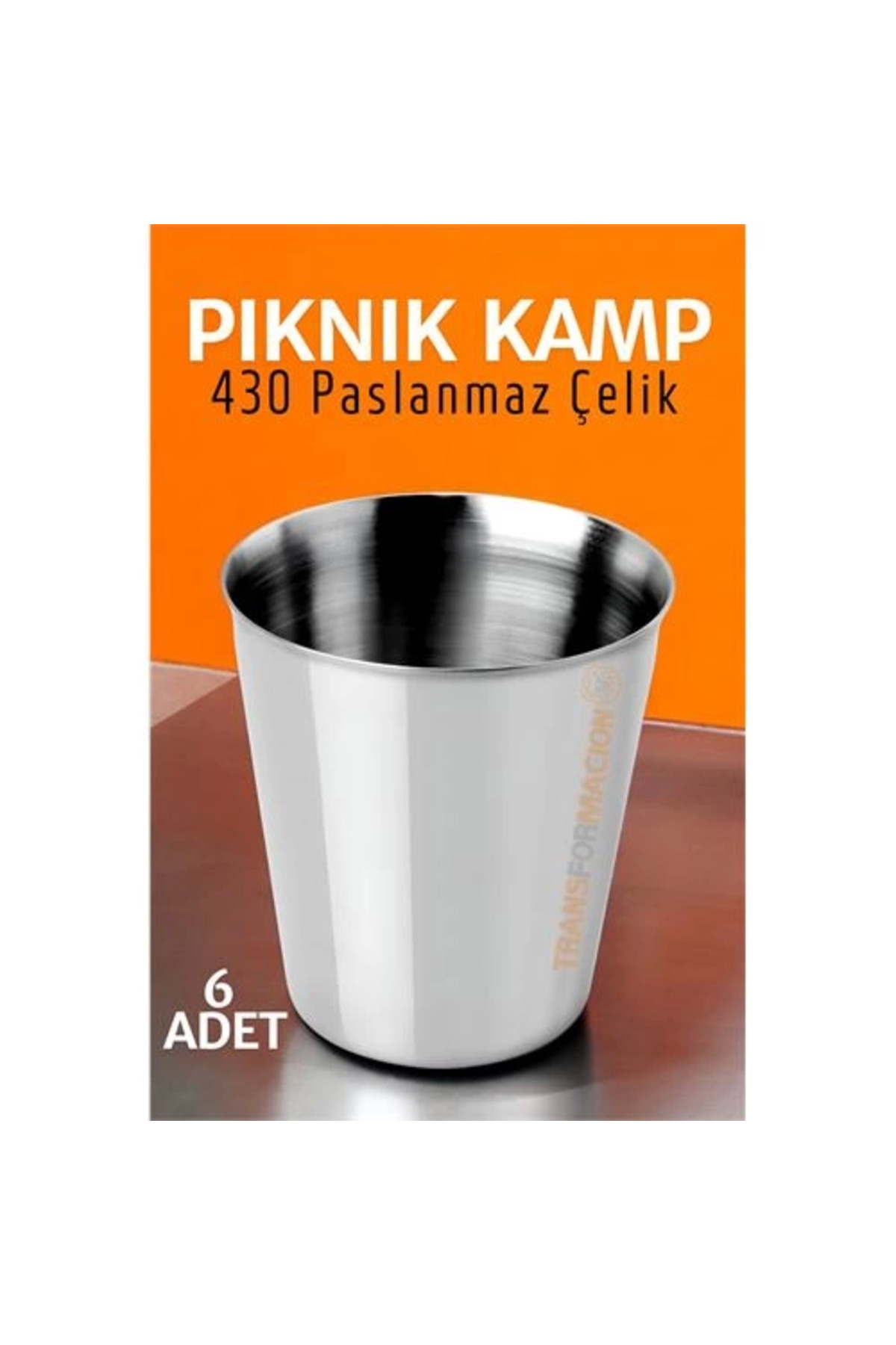 Ronanna BFS Paslanmaz Çelik Bardak Seti Kamp Piknik Bardağı 6 adet