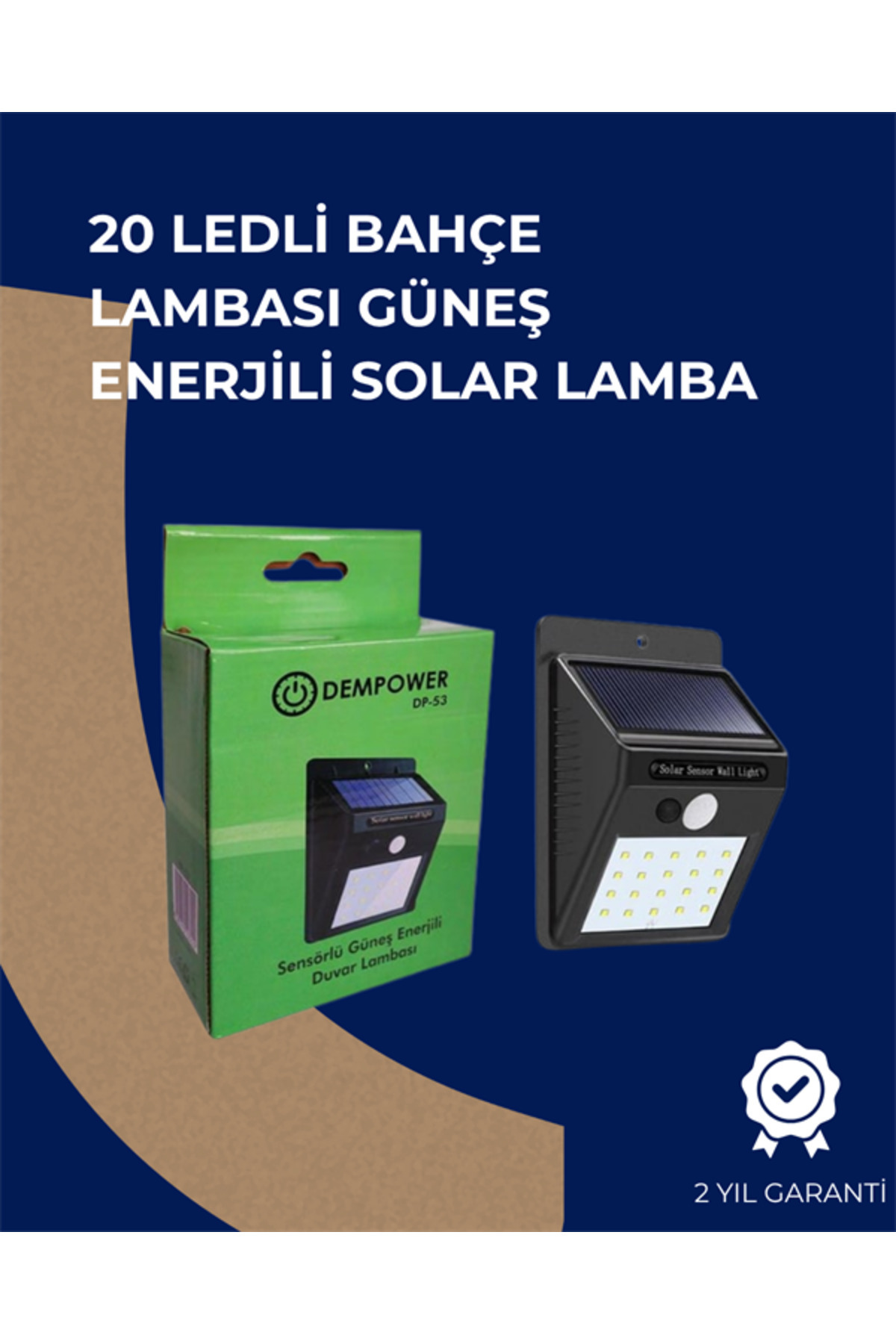Ronanna Solar Enerjili 20 LED Duvar Lambası | Hareket Sensörlü, Su Geçirmez, Kablo Gerektirmez
