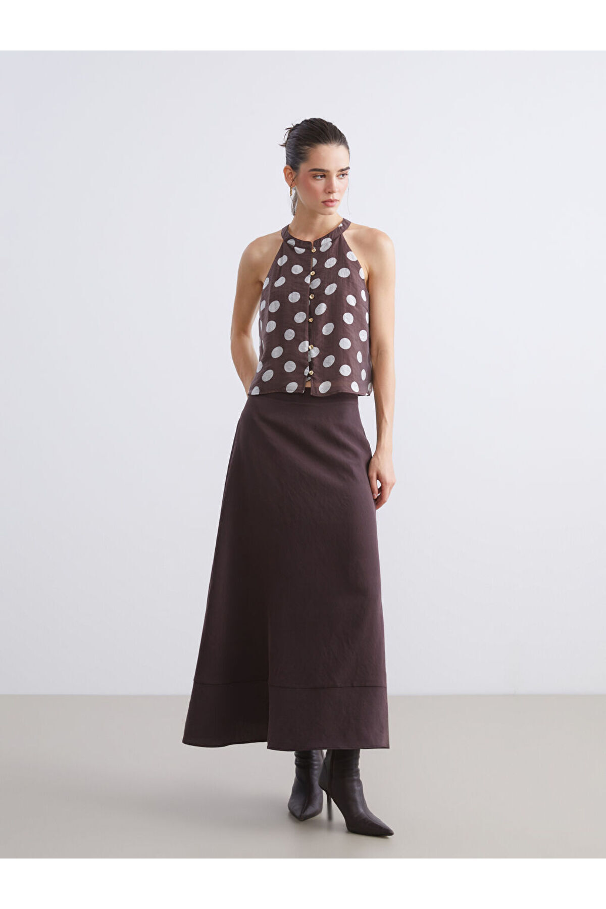 LC Waikiki-Create Your Style with Uzg Store |   Modal Blend A-Line Skirt with Zipper at Waist 1