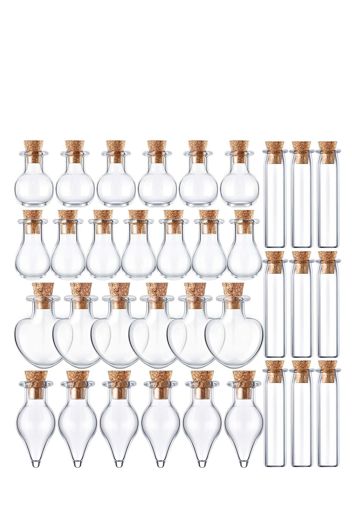 Generic-KASTWAVE Small Mini Glass Bottles Tiny Jars With Cork Stoppers 5 Shapes Tiny Wishing Drifting Bottl 1