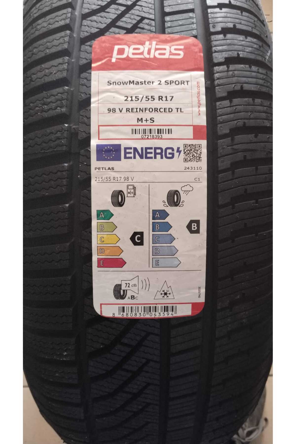 Petlas 215/55 R17 TL 98V REINF. SNOWMASTER 2 SPORT KIŞ LASTİĞİ 2025 ÜRETİM
