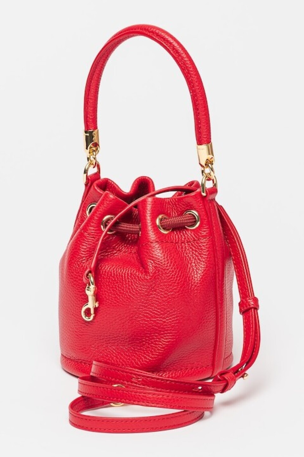 Marc Jacobs-, Bucket Bag with Embossed Logo, Red 3