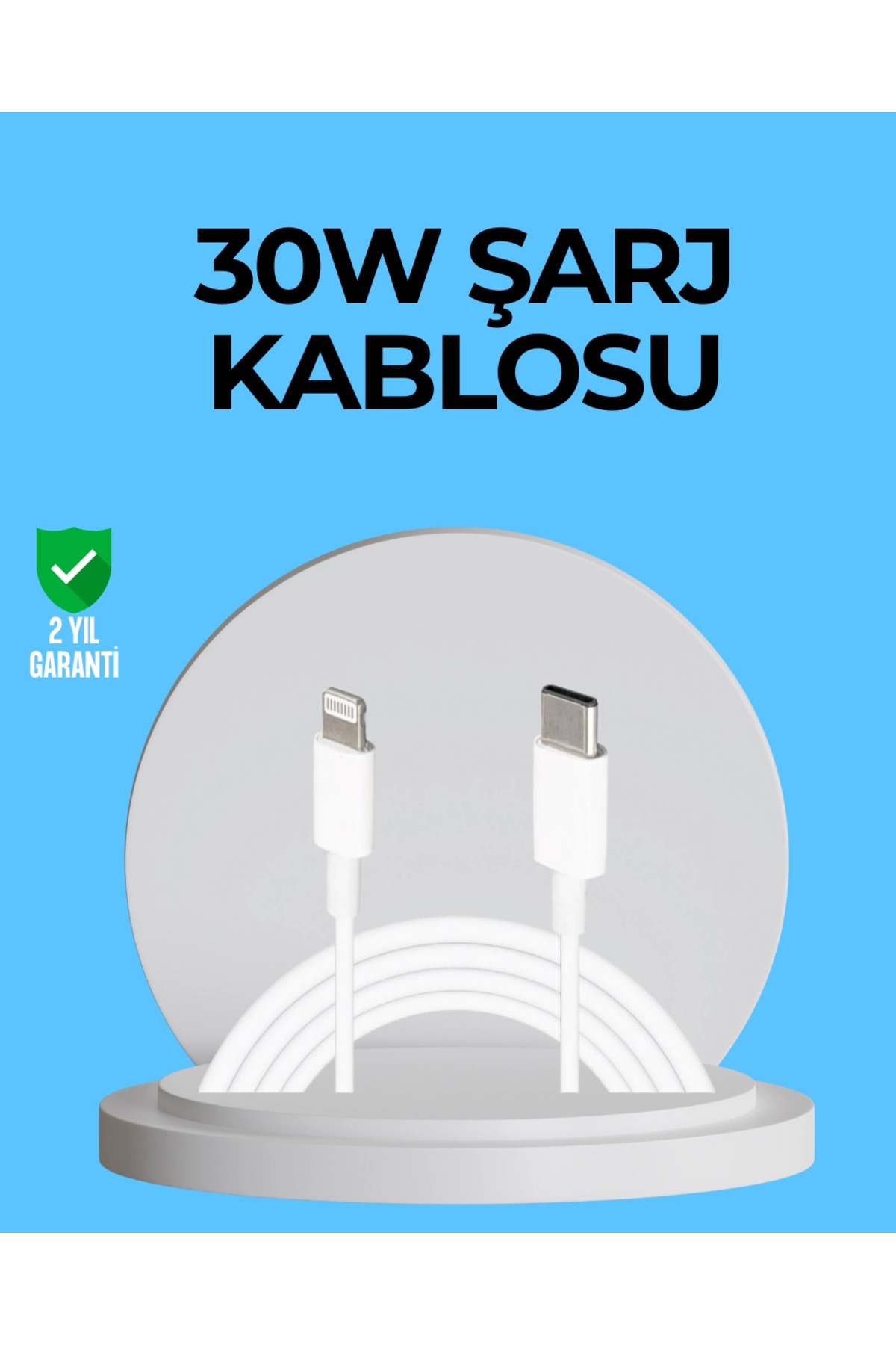 DENİSAM Dayanıklı TPE Lightning Kablo – 30W Hızlı Şarj ve Veri Transferi