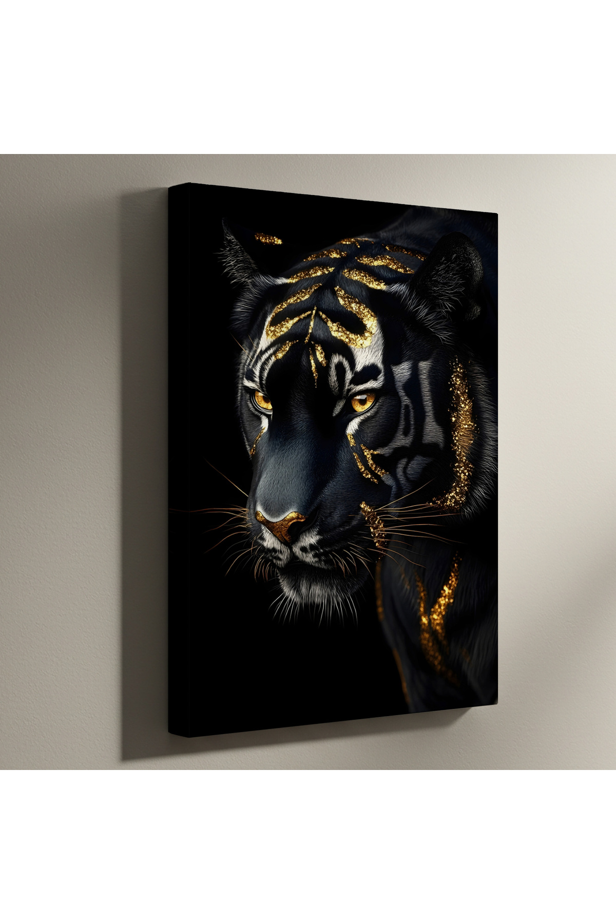 Mervolia Altın Detaylı Kaplan Resmi Tablosu - Fiyatı, Yorumları