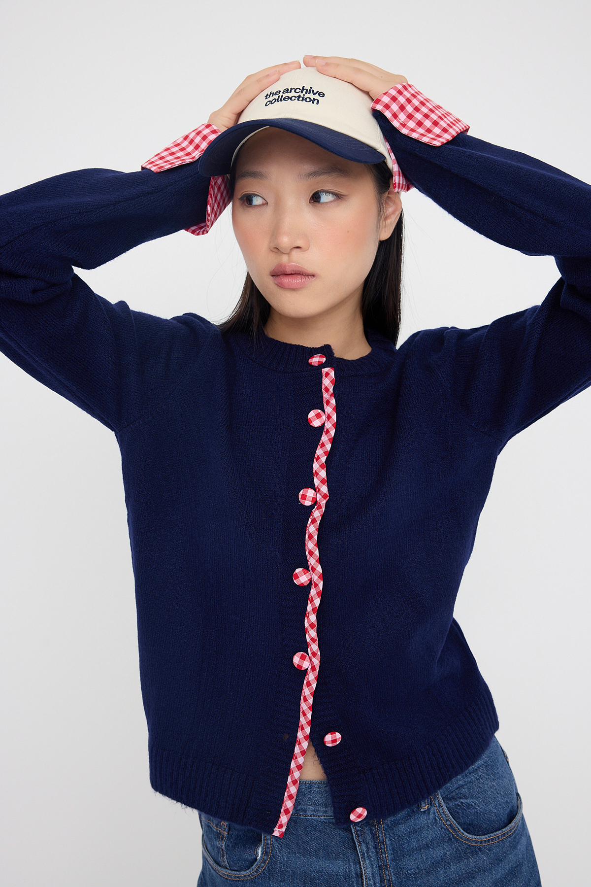 Trendyolmilla  Teen Lacivert Yumuşak Dokulu Gömlek Garnili Triko Hırka TWOAW26HI00169