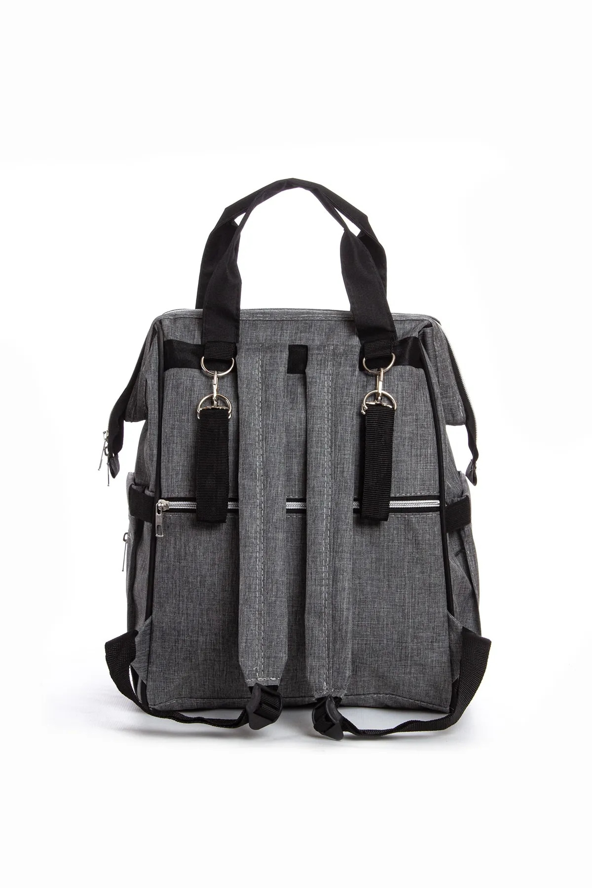 Yerli Anne Bebek Bakım Sırt Çantası Biberon Termoslu Sıvı Geçirmez Askı Aparatlı fotoğrafı 5 (önizleme)