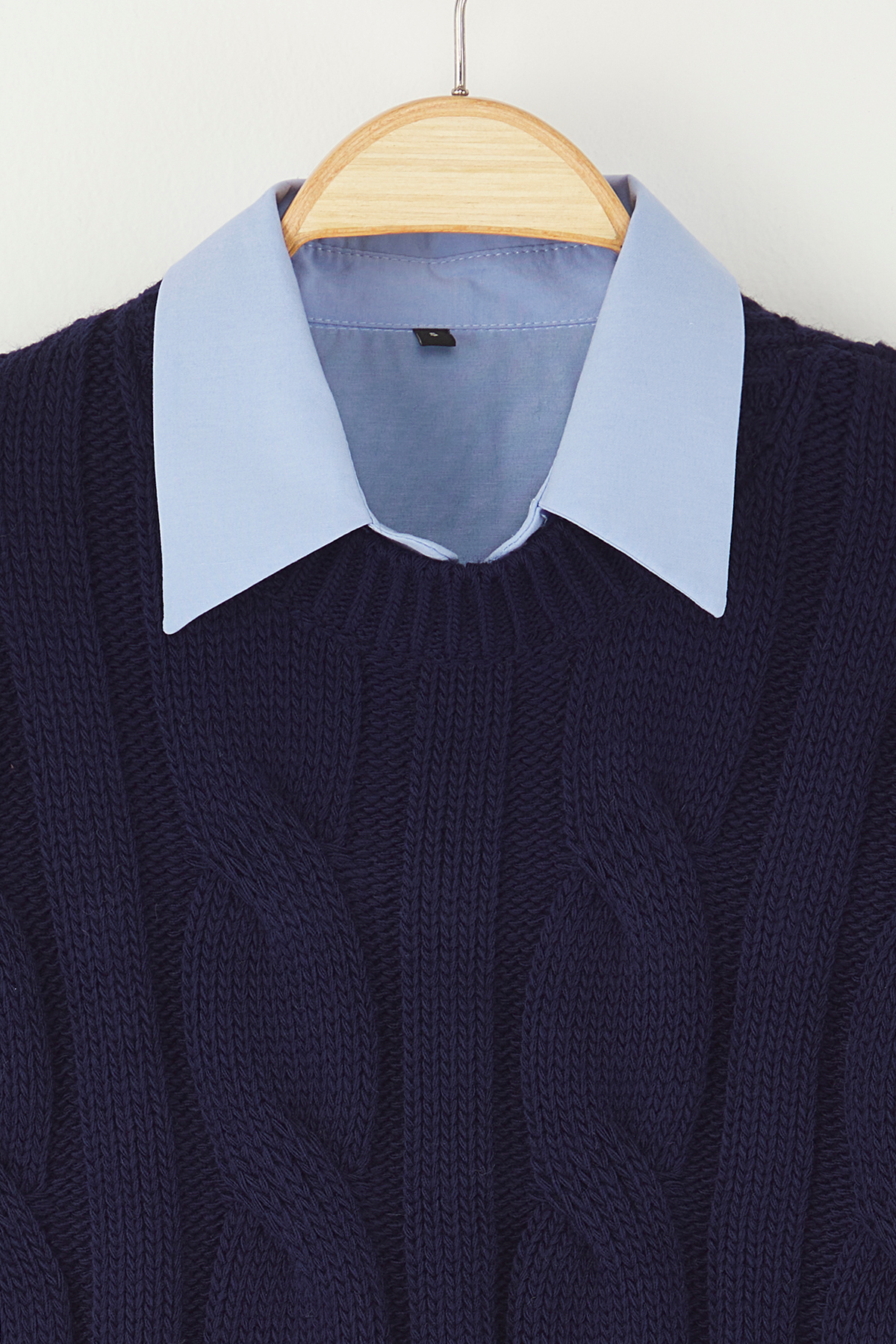 Trendyolmilla  Teen Lacivert Kombine Crop Triko Kazak TWOAW26KZ00047 - Görsel 6