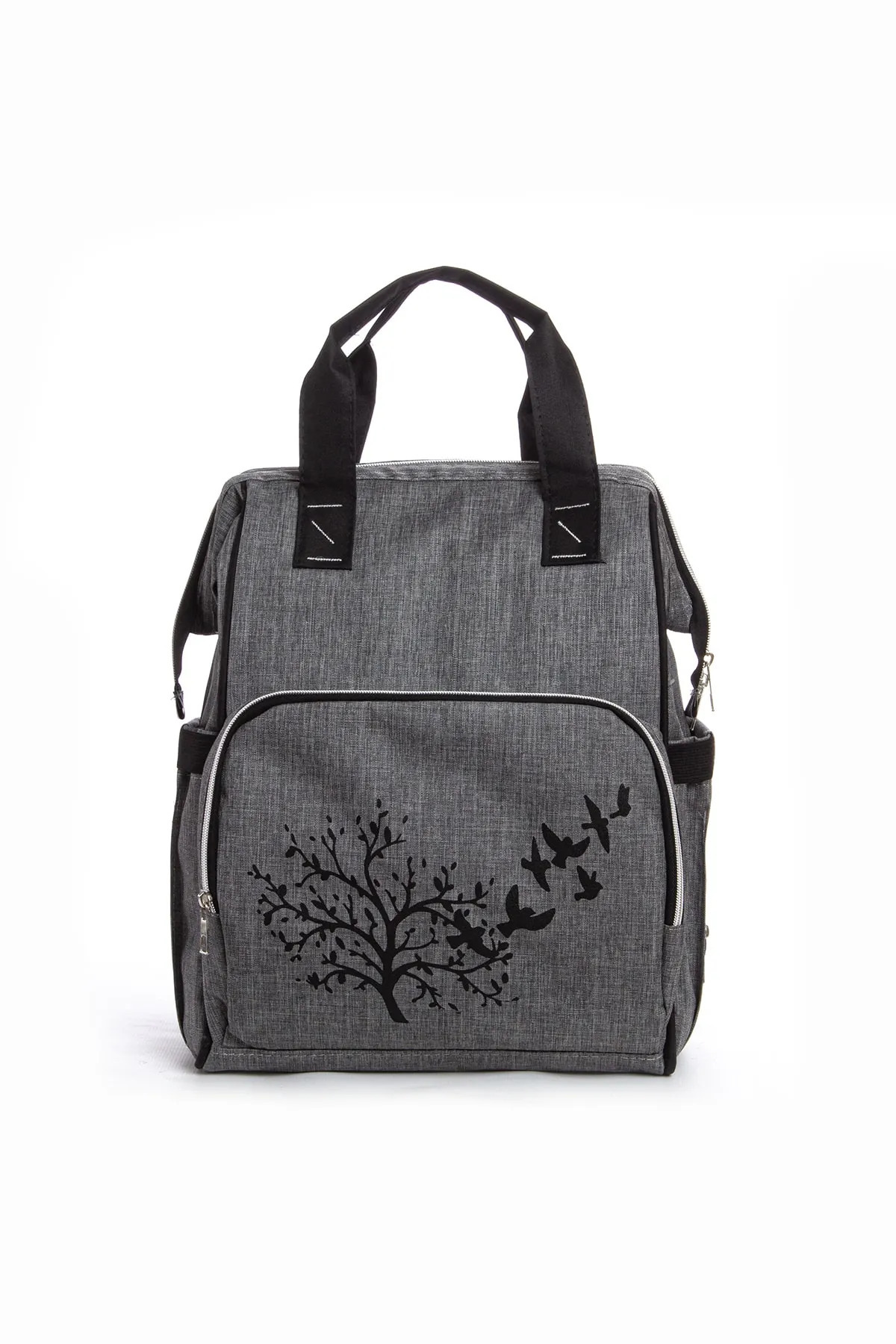 Yerli Anne Bebek Bakım Sırt Çantası Biberon Termoslu Sıvı Geçirmez Askı Aparatlı fotoğrafı 4 (önizleme)