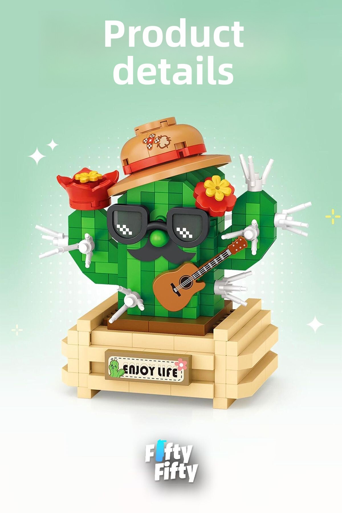 مجموعه اسباب‌بازی کاکتوس بامزه وارداتی ۳۸۰ تکه، سری میکروبلاک لوز