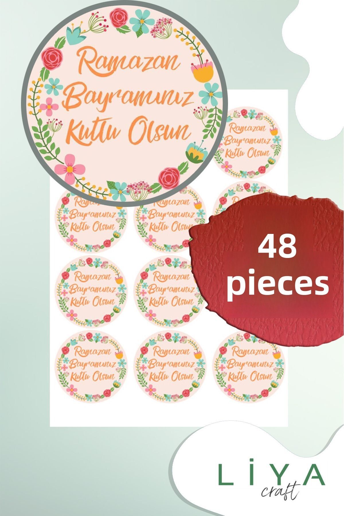 LiyaCraft-Good Holiday Label Sticker 48Pcs 3.5cm 1