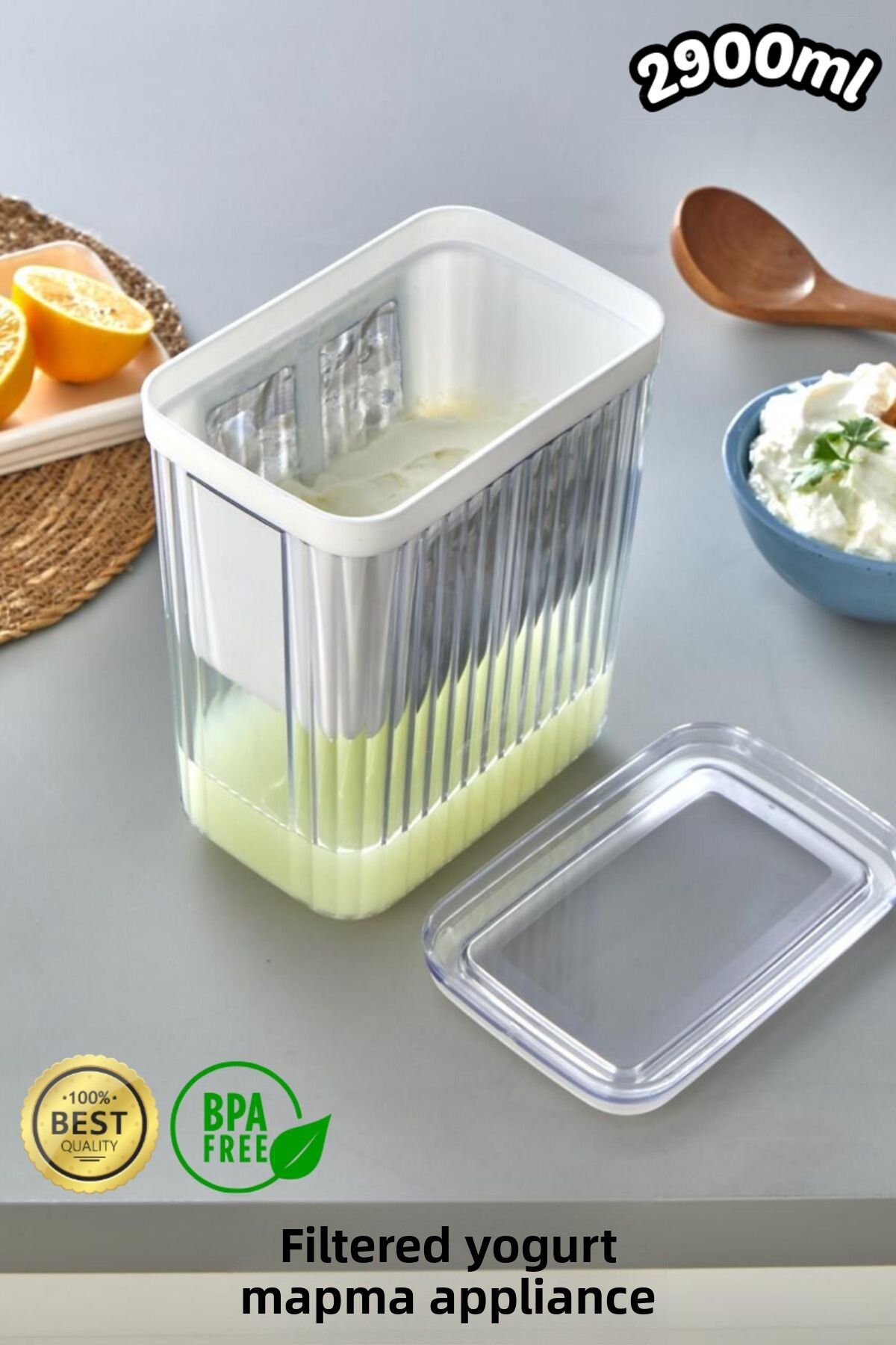 Comprox-Easy 2200ml Yogurt and Cheese Strainer Apparatus 2 Pieces 2