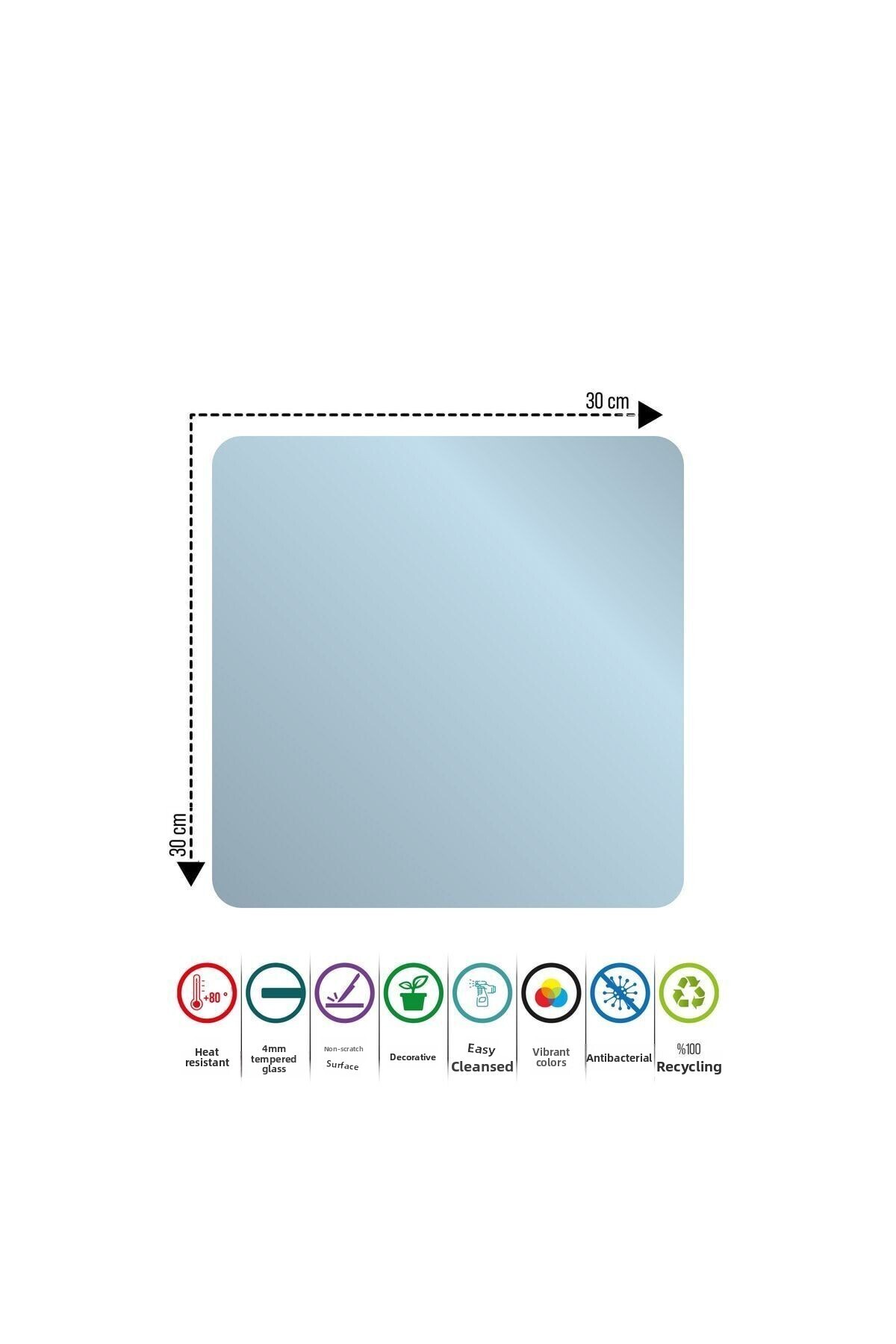 Decovetro-Square Patterned Horoscope Glass Cutting Board - 30x30 cm My Kitchen 4