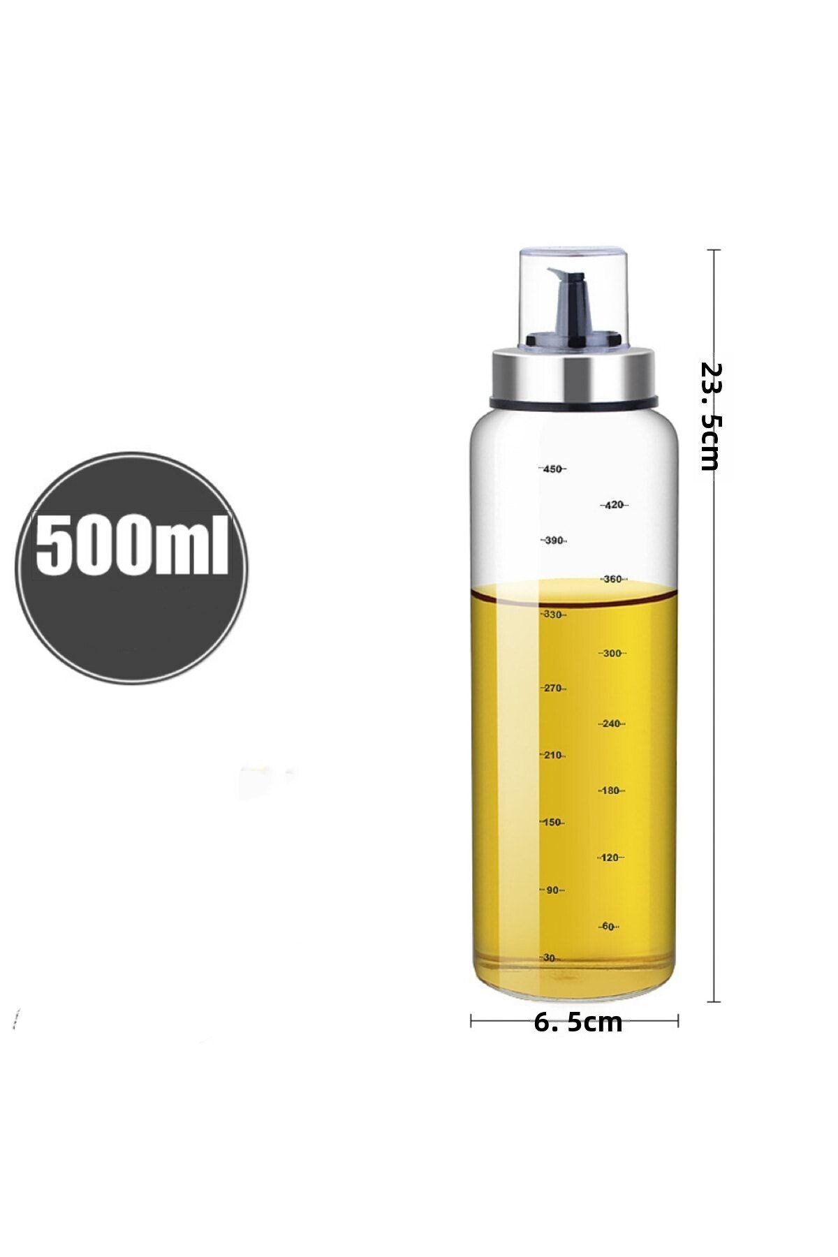 Kingstone-500ml Sippy Glass Oil Pot - 2 Pieces, (Island Resistant) Smart Oil Pot 2