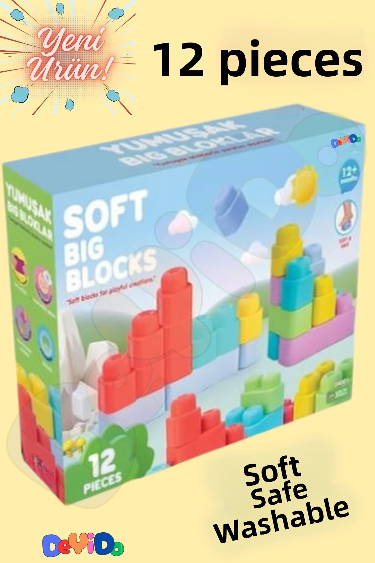 سفت سفت بیگ بلاک لِه ست ۱۲ تکه اسباب‌بازی‌های آموزشی