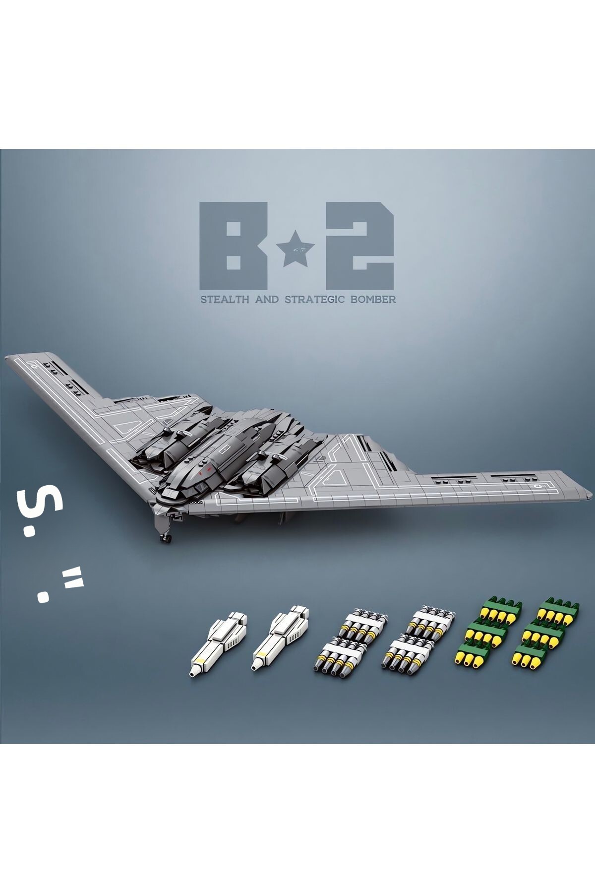 ایالات متحده. کیت ساخت مدل بلوکی فنی بمب‌افکن نورثروپ B-2 (قطعات ۱۹۷۷)