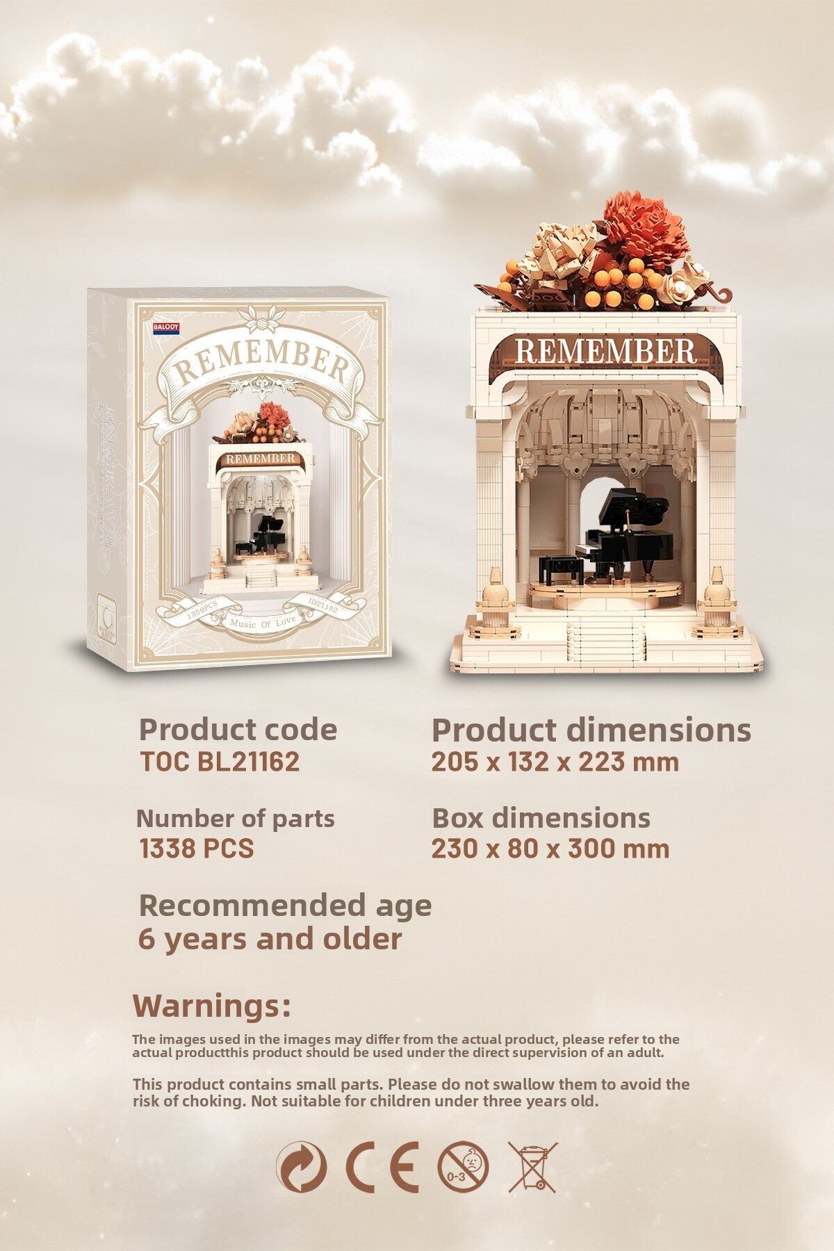 مجموعه Love Mark – ست اسباببازیهای ساختنی بلوکی مینیاتوری موسیقی عشق (Bl21162)