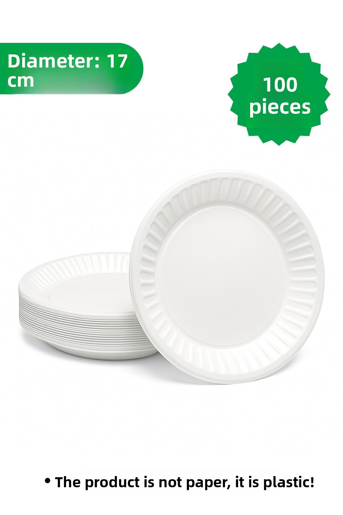 YOK YOK AMBALAJ-Plastic Plate 100 Pieces Medium Size 1
